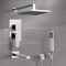 Chrome Tub and Shower Faucet Set with Rain Shower Head and Hand Shower